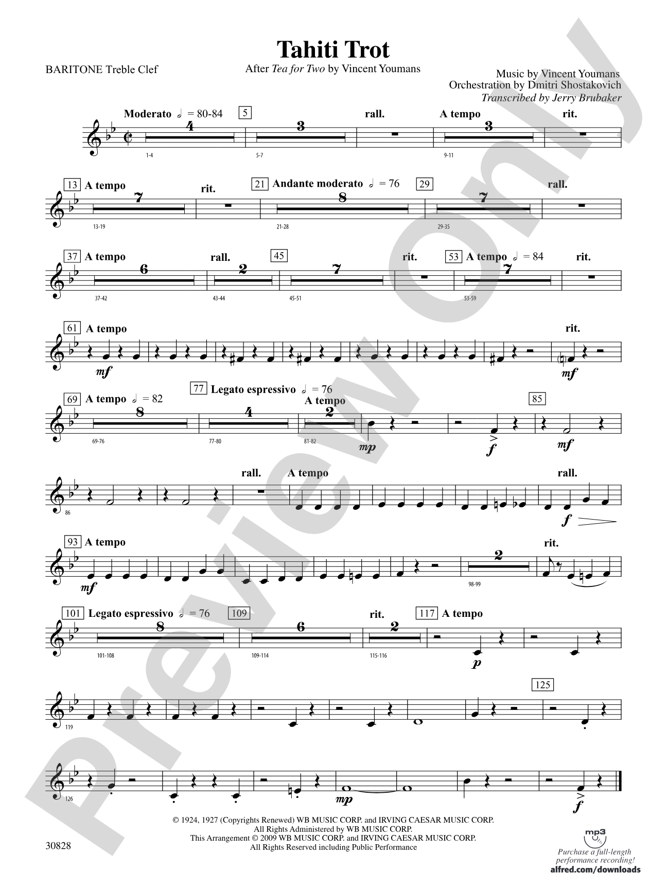 Tahiti Trot: (wp) Baritone T.C.