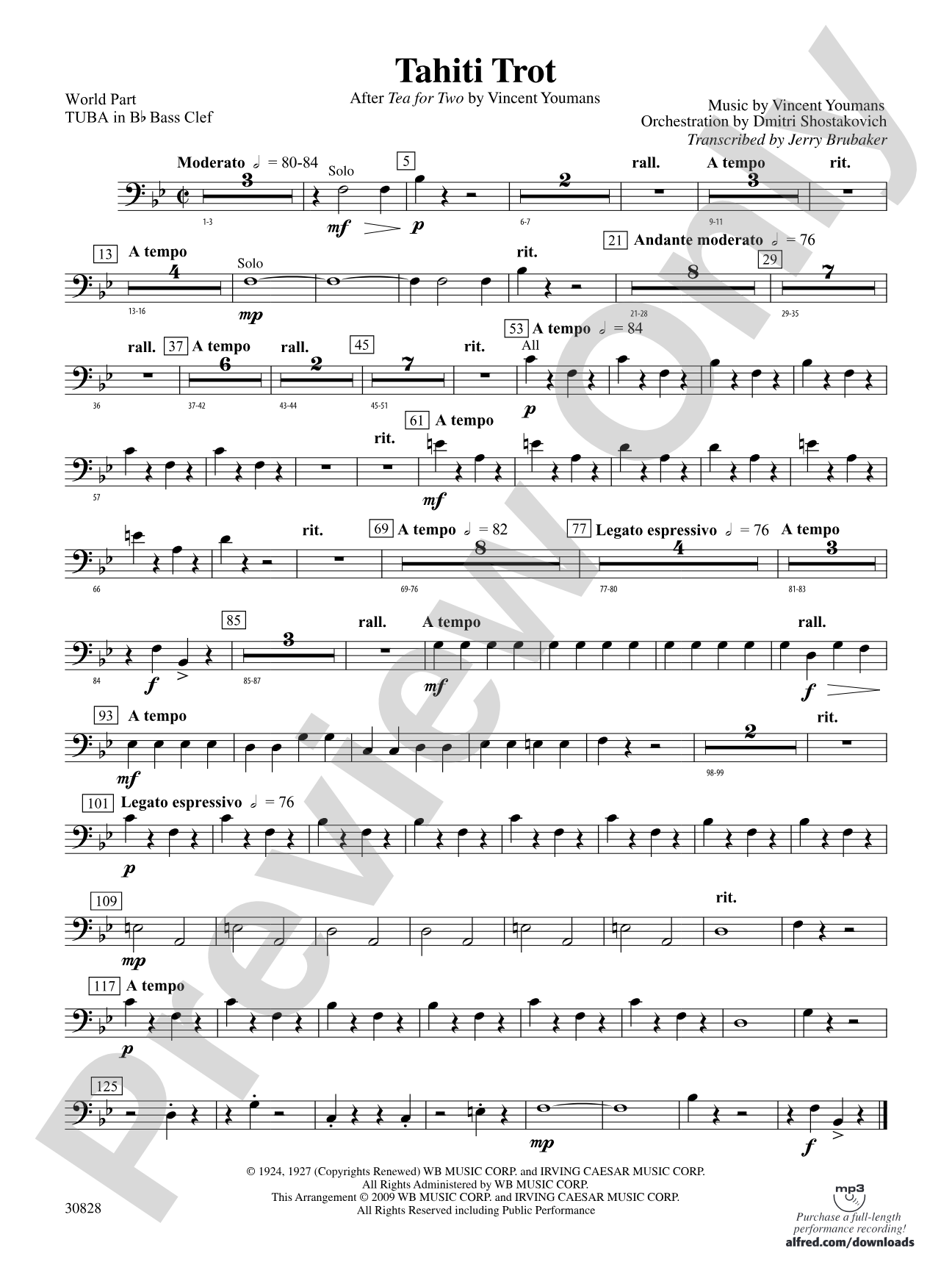 Tahiti Trot: (wp) B-flat Tuba B.C.