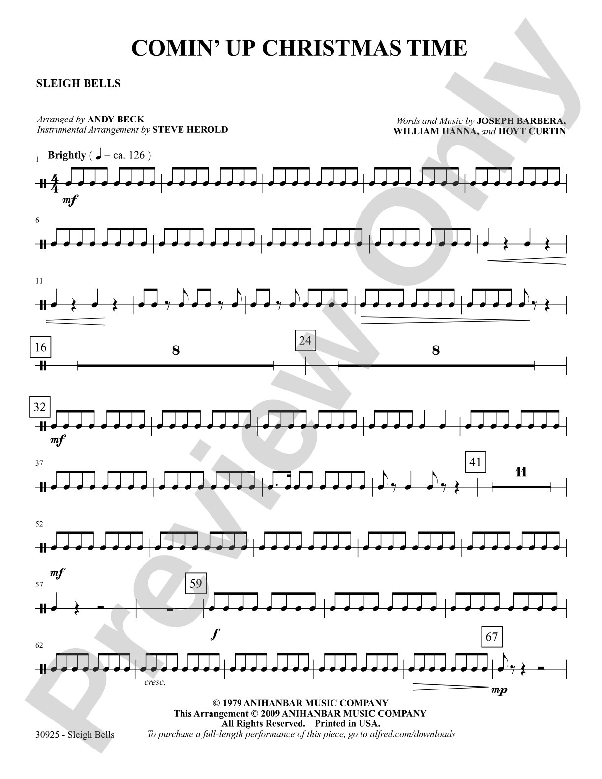 Comin' Up Christmas Time: Bells: Choral SoundPax