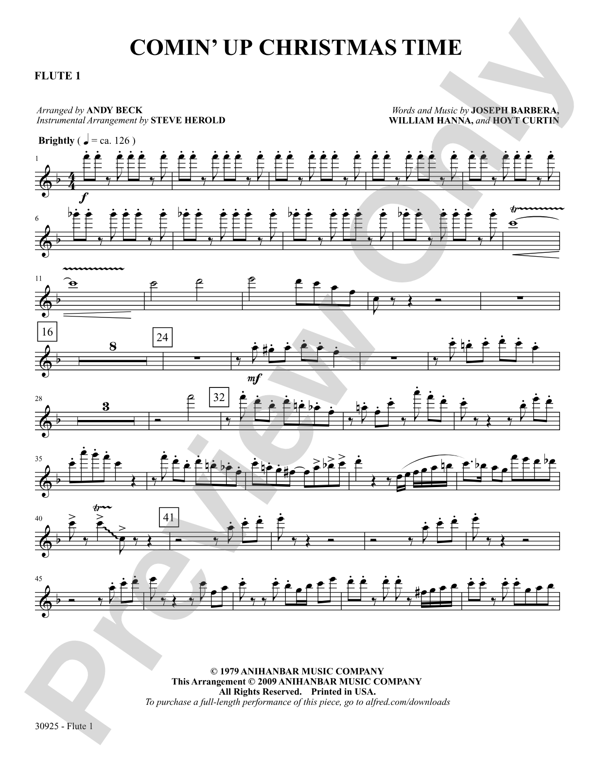 Comin' Up Christmas Time: Flute: Choral SoundPax