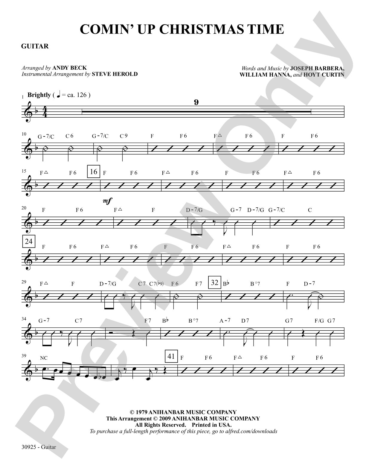 Comin' Up Christmas Time: Guitar: Choral SoundPax