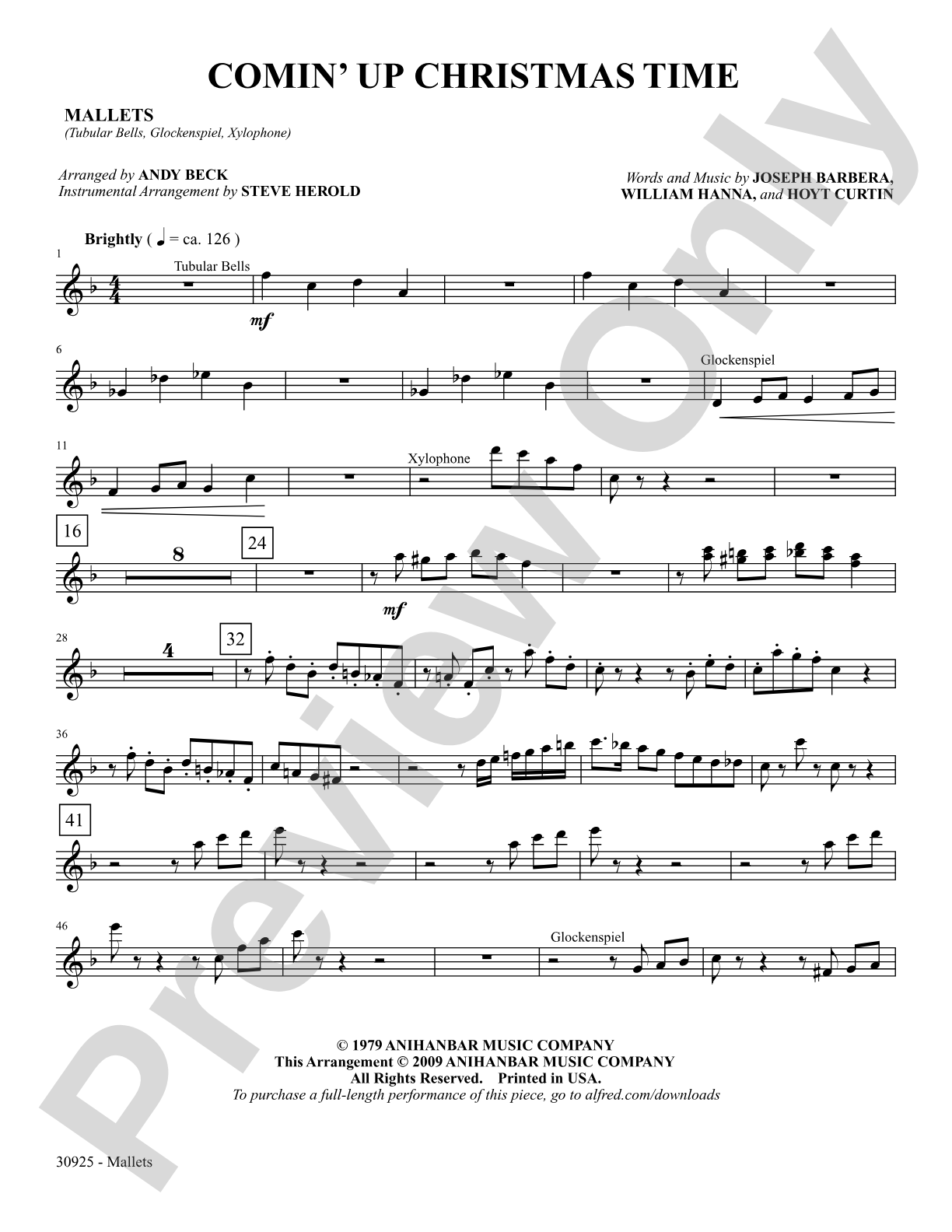 Comin' Up Christmas Time: Mallets: Choral SoundPax