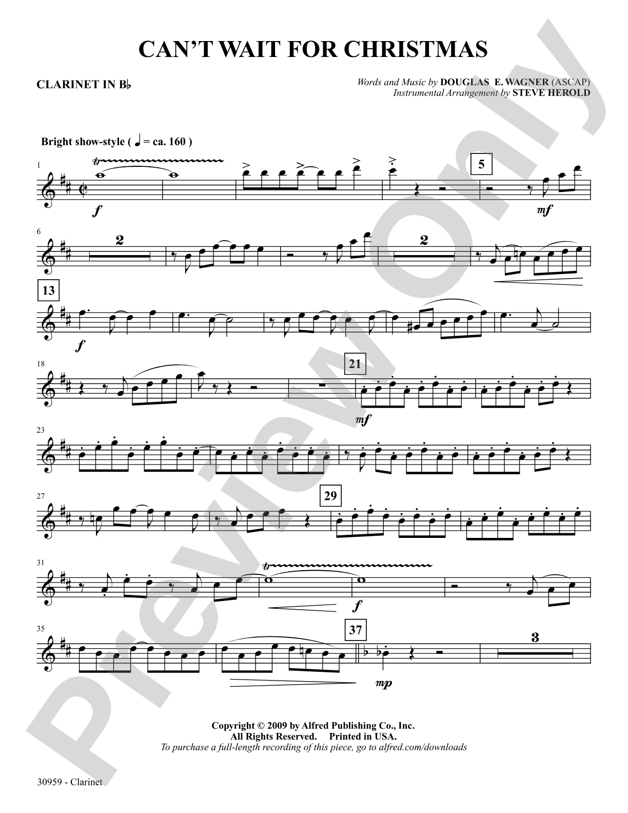 Can't Wait for Christmas: 1st B-flat Clarinet: Choral SoundPax