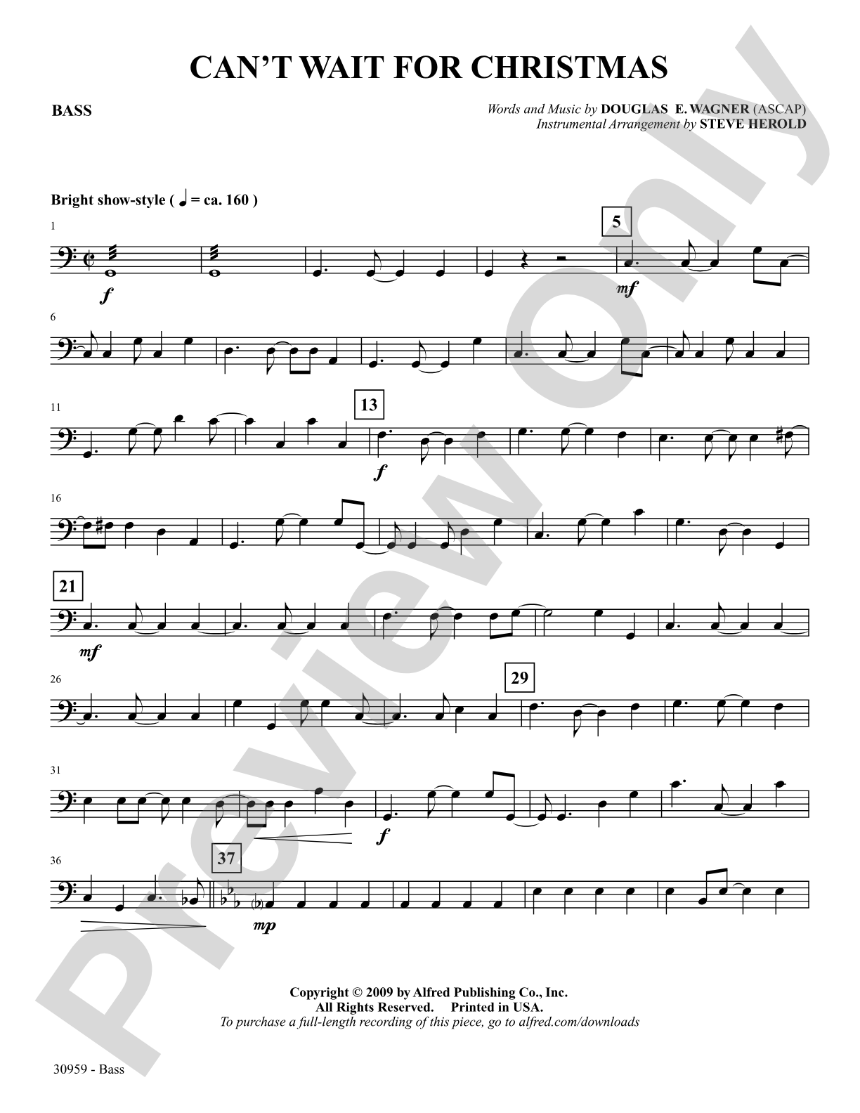 Can't Wait for Christmas: String Bass: Choral SoundPax
