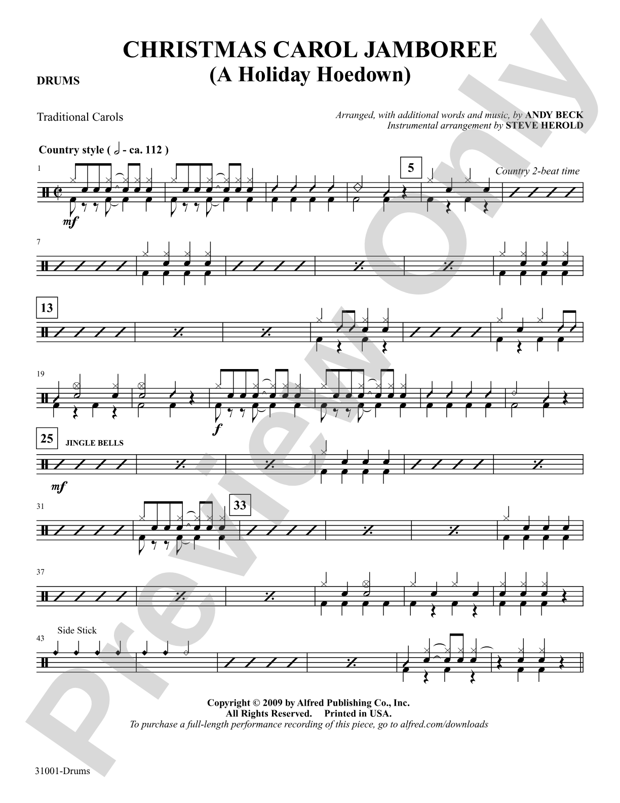 Christmas Carol Jamboree (A Holiday Hoedown): Drums: Choral SoundPax