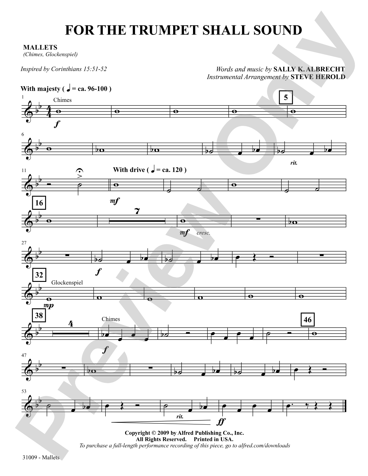 For the Trumpet Shall Sound: Mallets: Choral SoundPax
