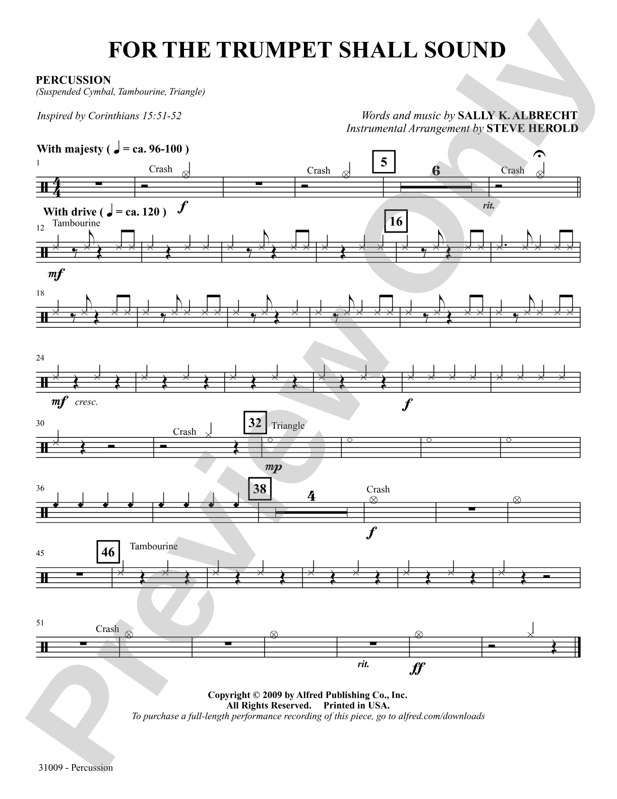 For the Trumpet Shall Sound: 1st Percussion: Choral SoundPax