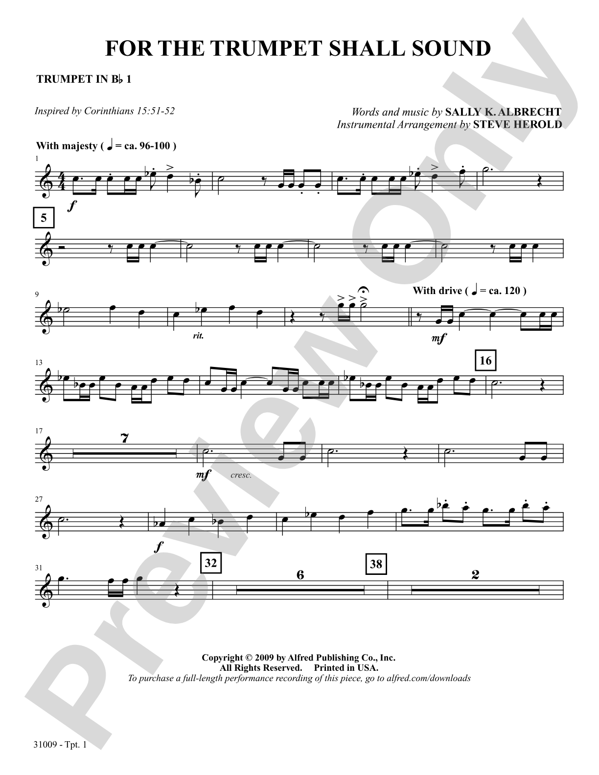 For the Trumpet Shall Sound: 1st B-flat Trumpet: Choral SoundPax
