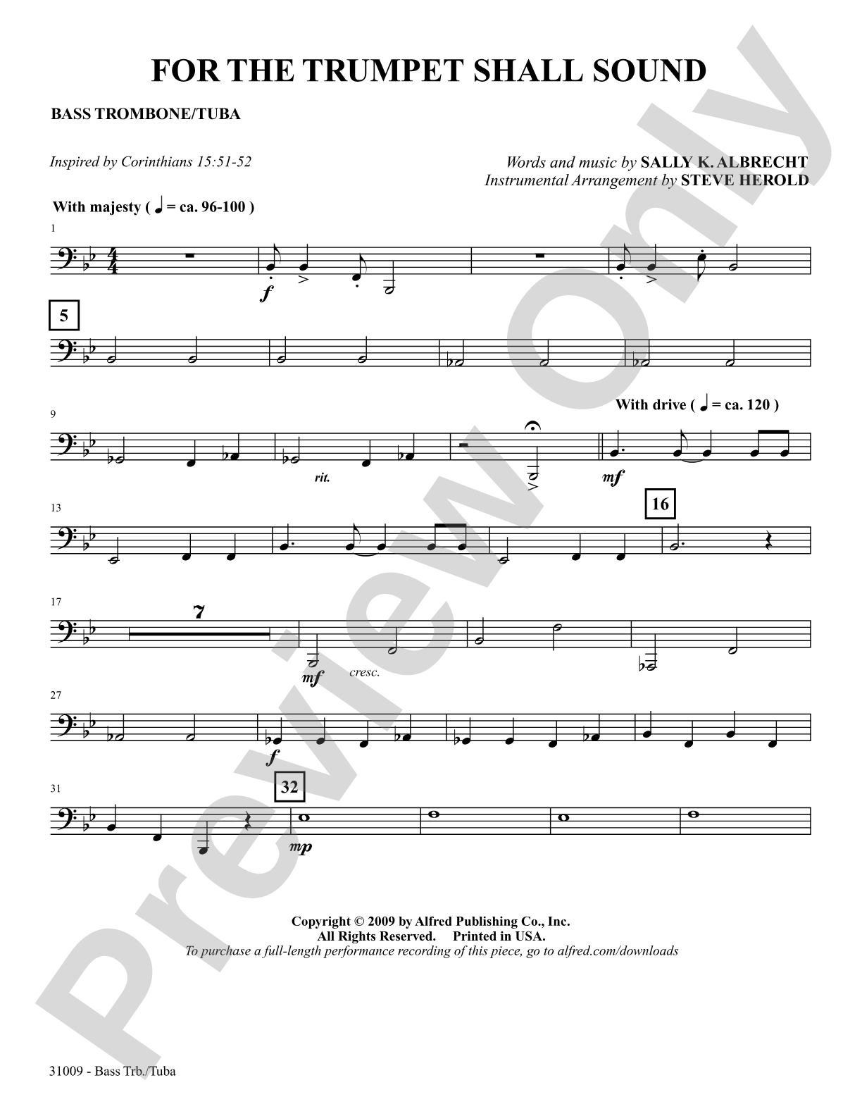 For the Trumpet Shall Sound: Tuba: Choral SoundPax