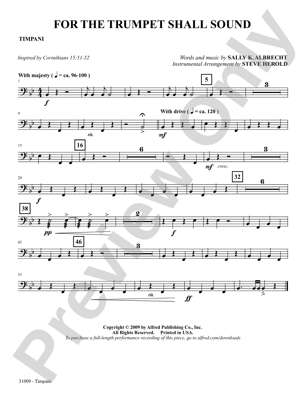 For the Trumpet Shall Sound: Timpani: Choral SoundPax