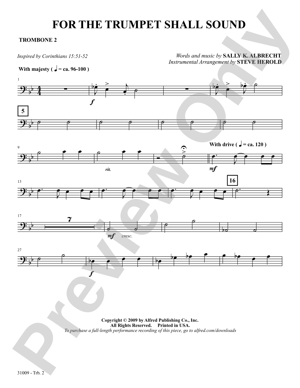 For the Trumpet Shall Sound: 2nd Trombone: Choral SoundPax