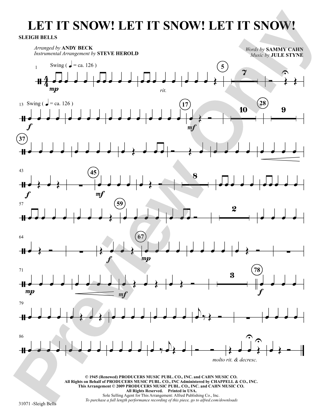 Let It Snow! Let It Snow! Let It Snow!: Bells: Choral SoundPax