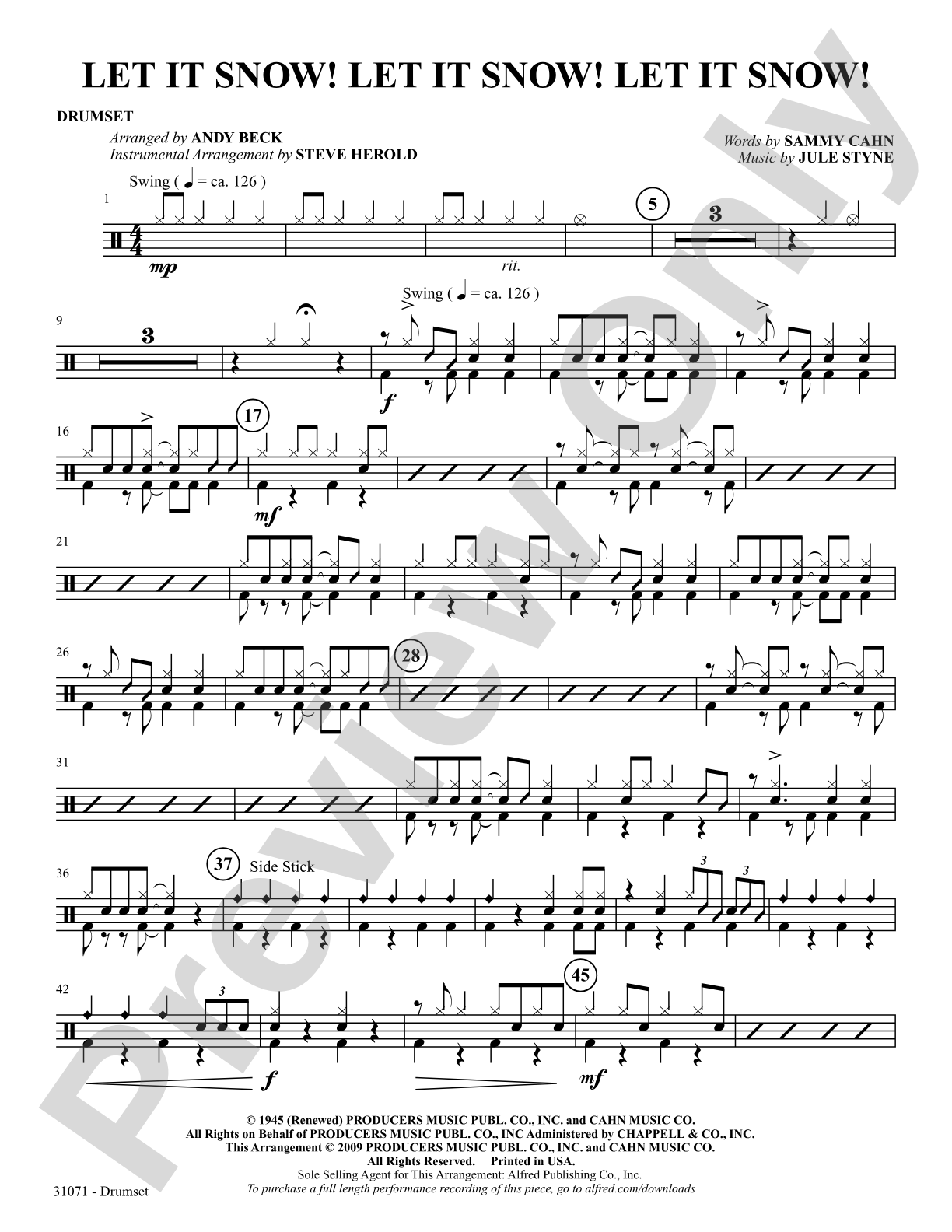 Let It Snow! Let It Snow! Let It Snow!: Drums: Choral SoundPax
