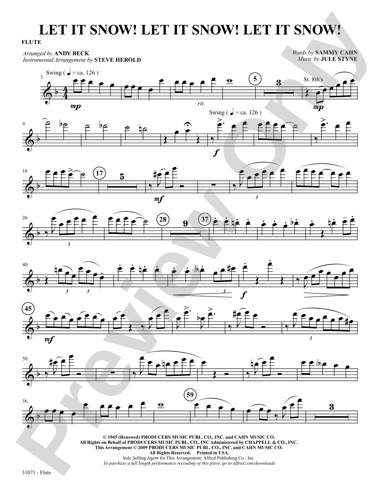 Let It Snow! Let It Snow! Let It Snow!: Flute: Choral SoundPax