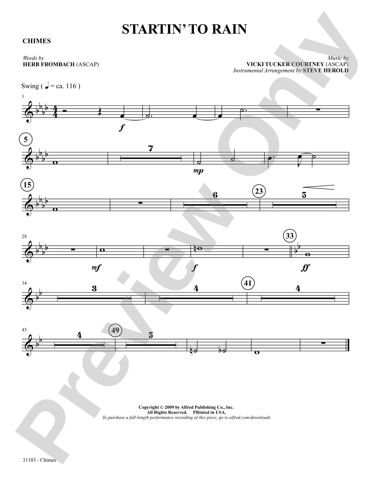 Startin' to Rain: Chimes: Choral SoundPax