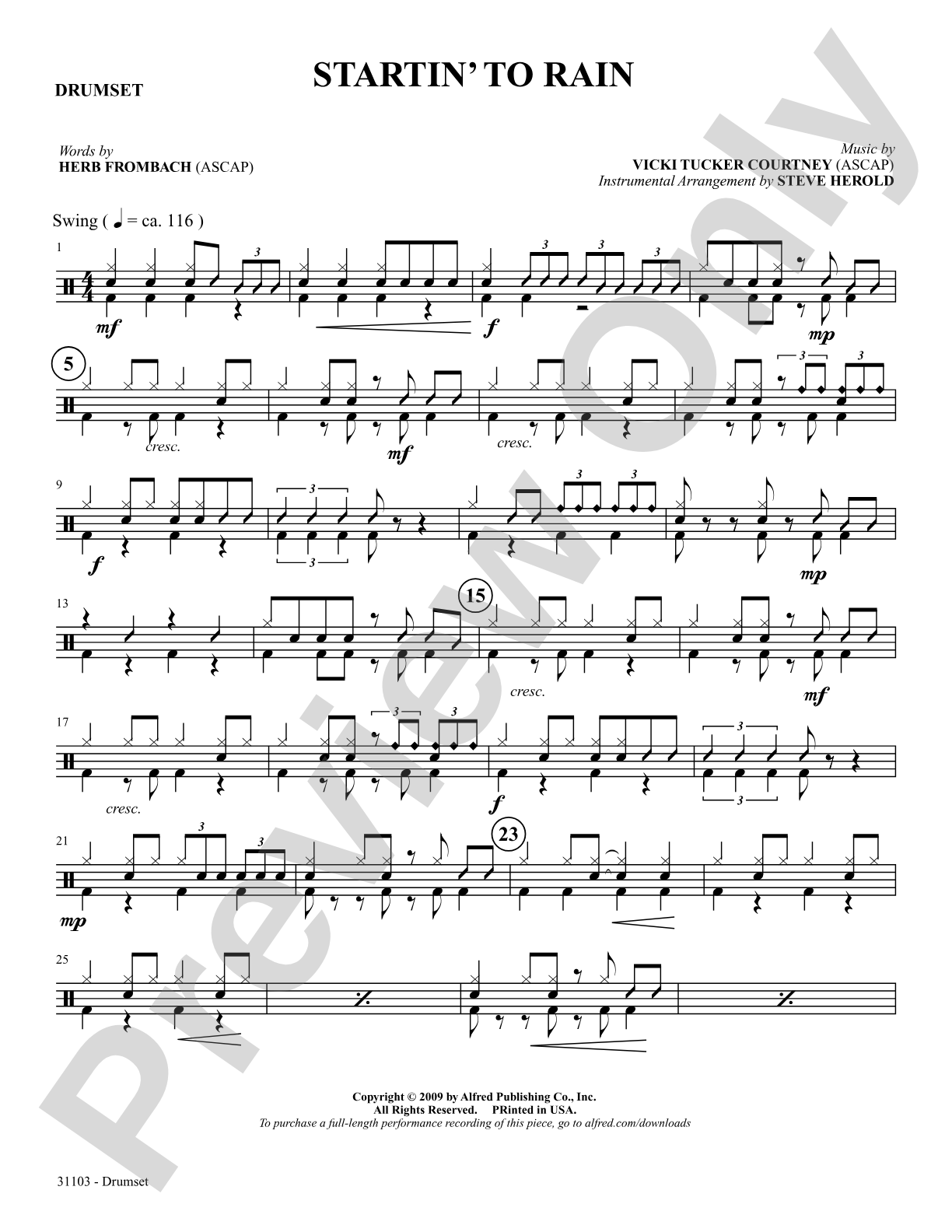 Startin' to Rain: Drums: Choral SoundPax