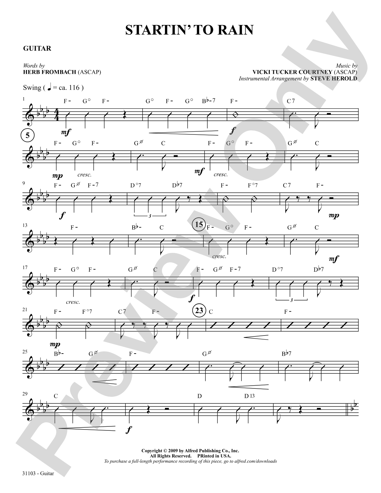 Startin' to Rain: Guitar: Choral SoundPax