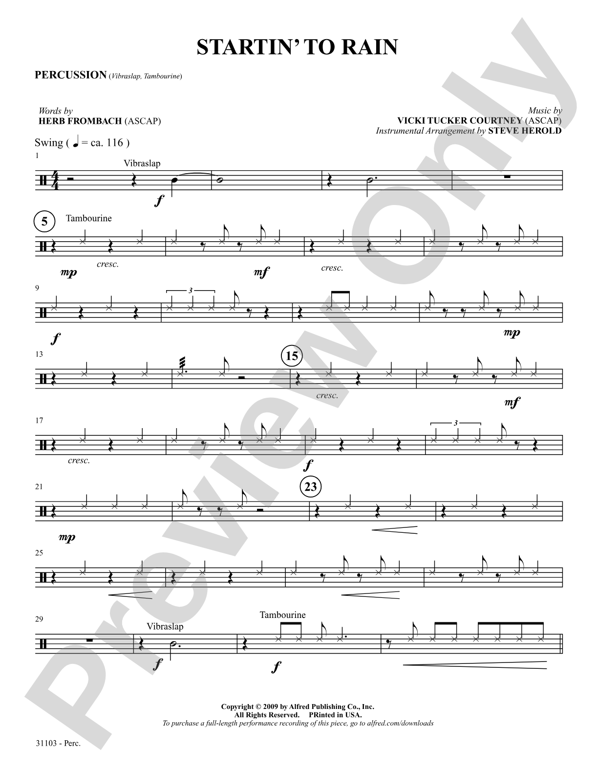 Startin' to Rain: 1st Percussion: Choral SoundPax