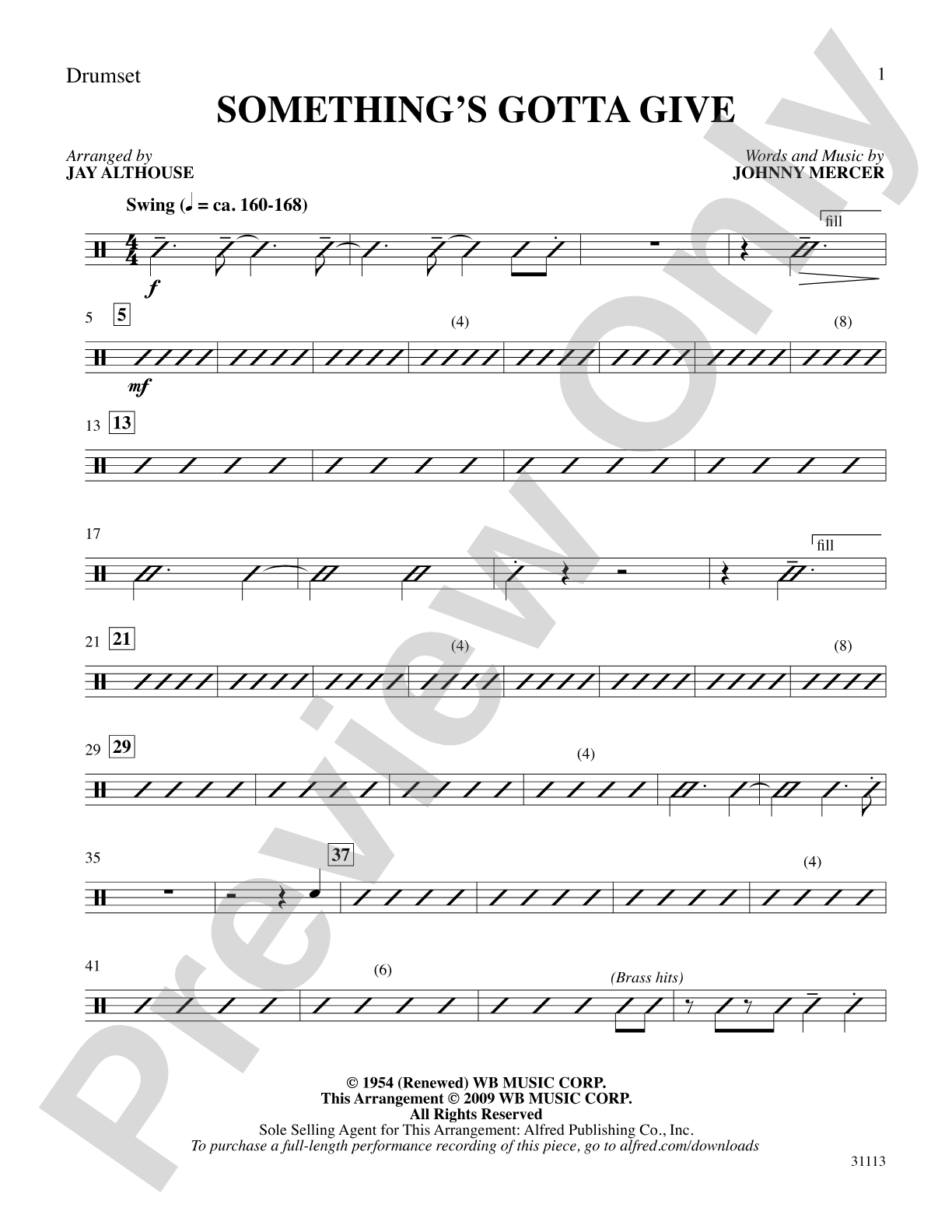Something's Gotta Give: Drums: Choral SoundPax
