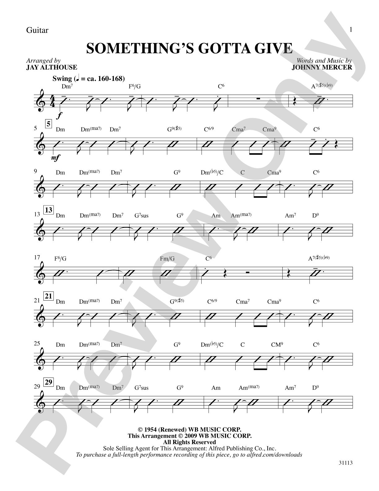 Something's Gotta Give: Guitar: Choral SoundPax