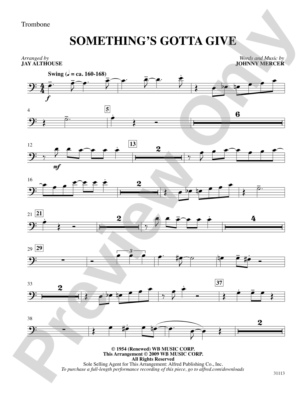 Something's Gotta Give: 1st Trombone: Choral SoundPax