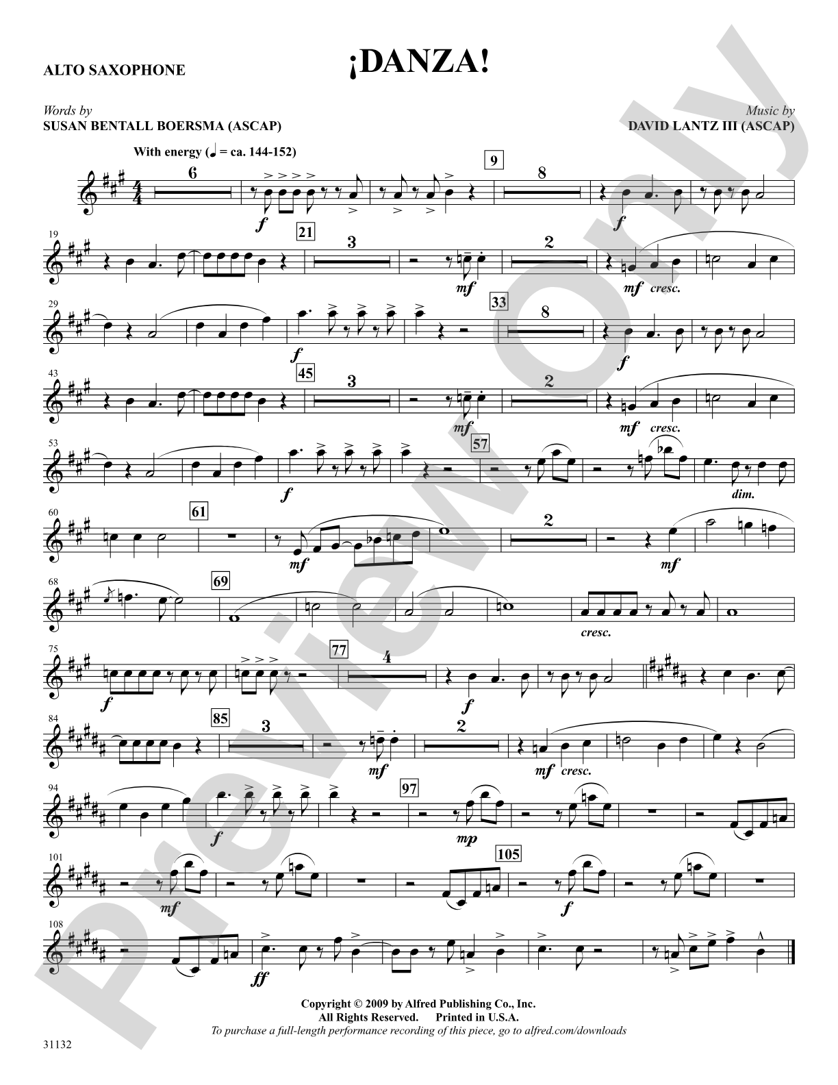 ¡Danza!: E-flat Alto Saxophone: Choral SoundPax
