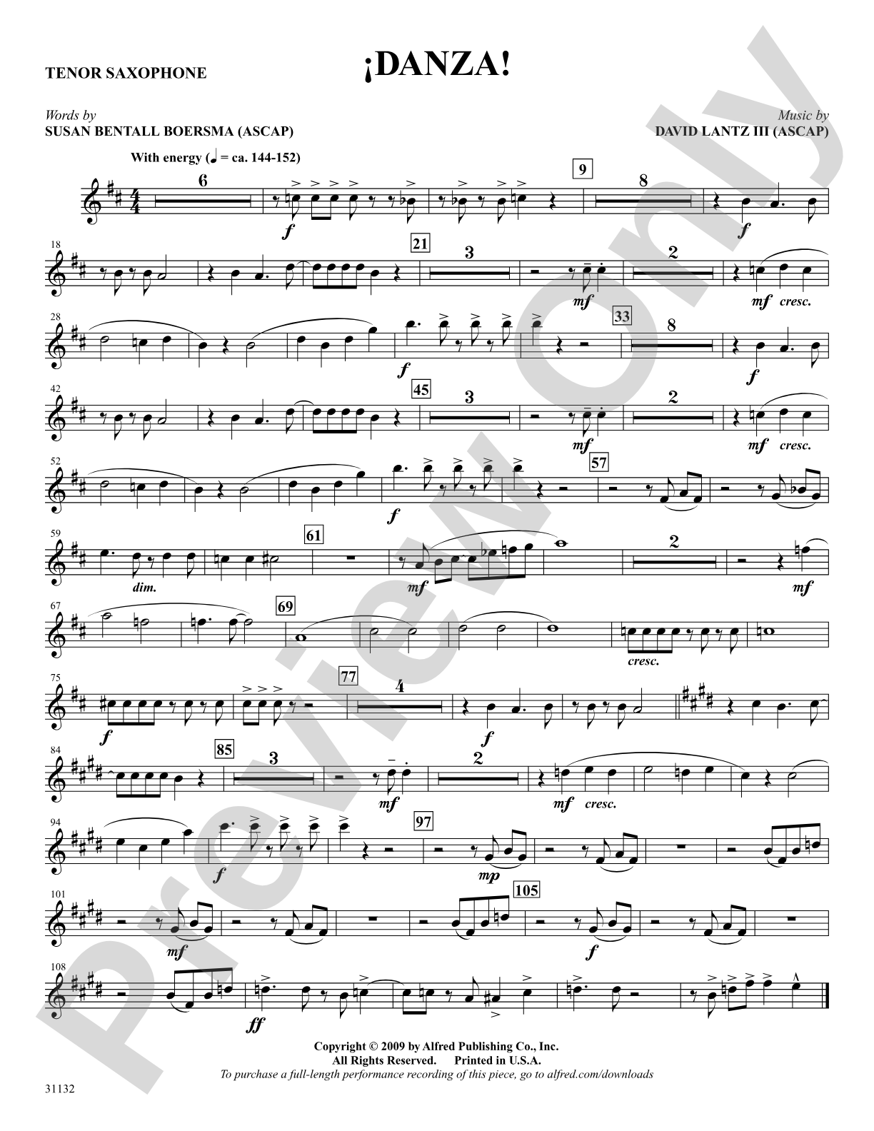 ¡Danza!: B-flat Tenor Saxophone: Choral SoundPax