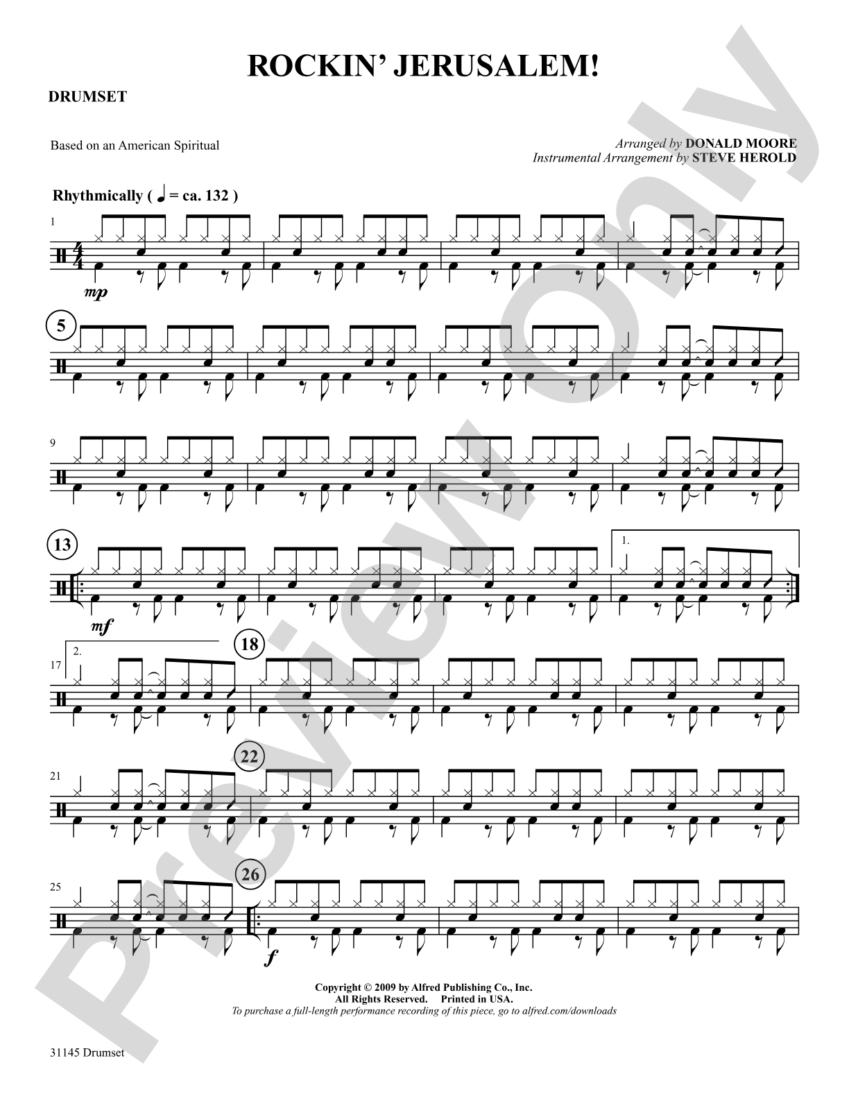 Rockin' Jerusalem: Drums: Choral SoundPax