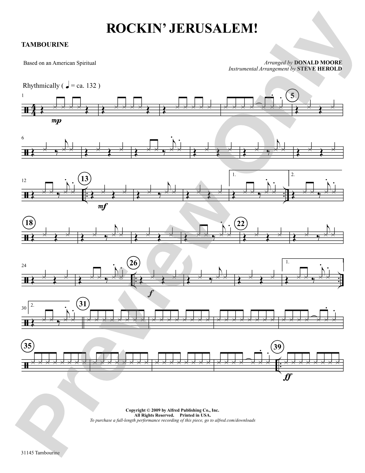 Rockin' Jerusalem: 1st Percussion: Choral SoundPax