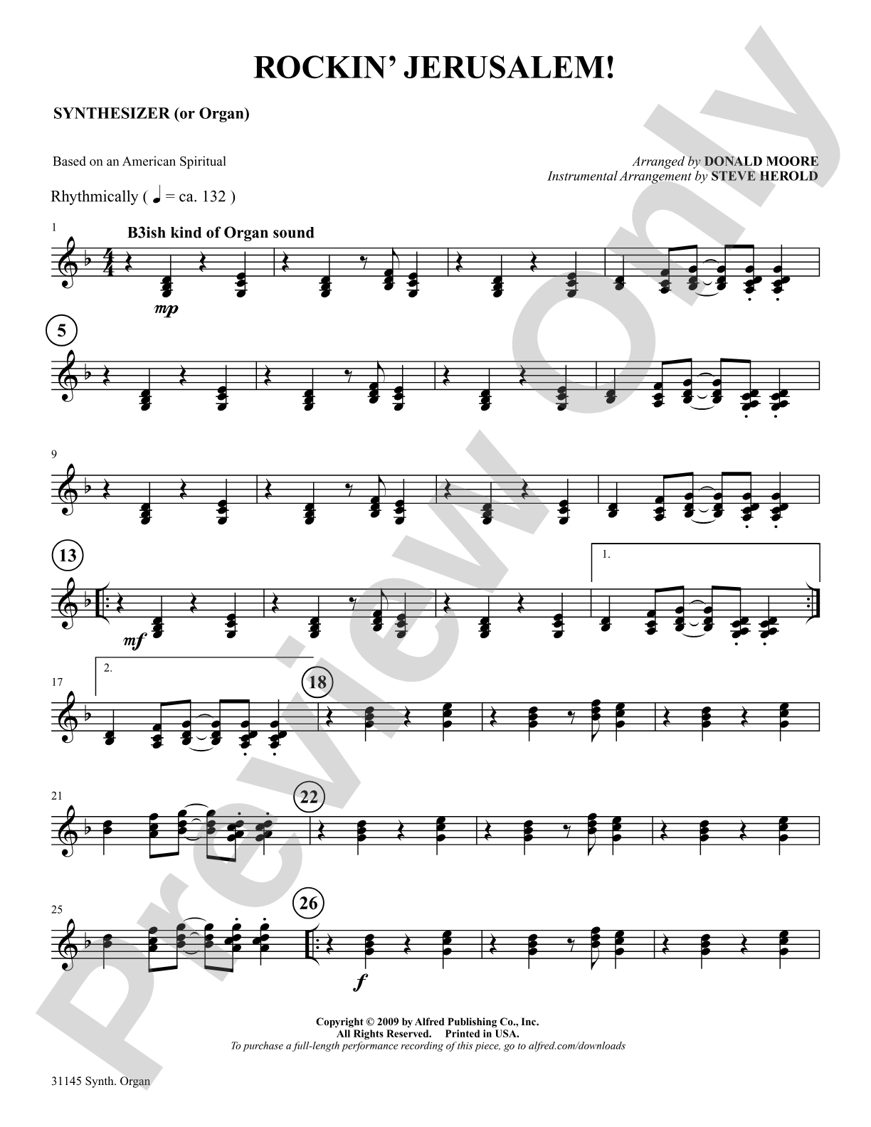 Rockin' Jerusalem: Synthesizer: Choral SoundPax