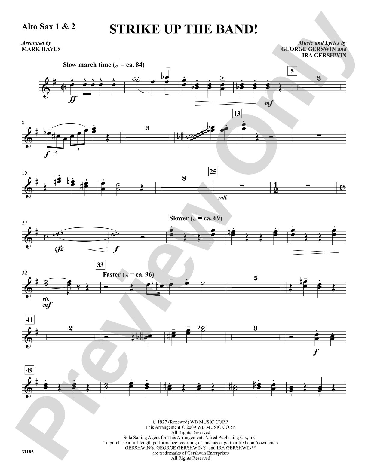 Strike Up the Band!: 1st & 2nd E-flat Alto Saxophone: Choral SoundPax