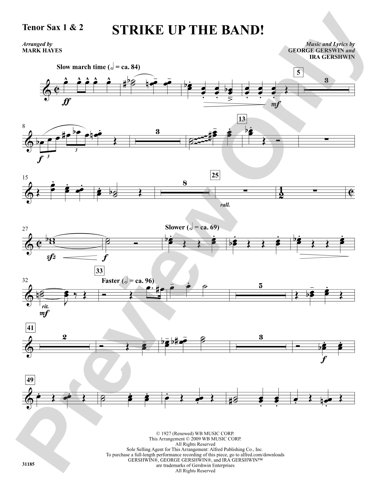 Strike Up the Band!: 1st & 2nd Tenor Saxophone: Choral SoundPax