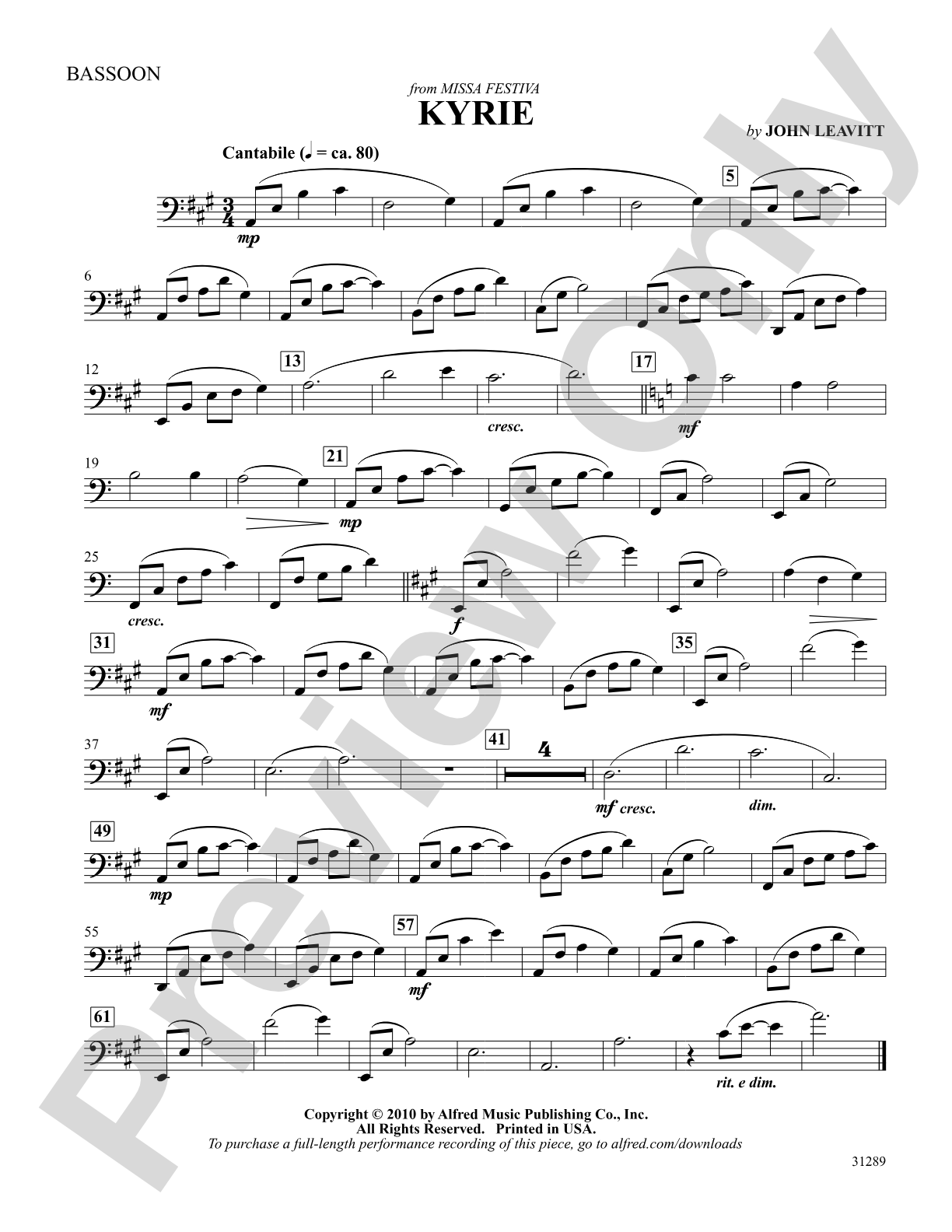 Kyrie: Bassoon: Choral SoundPax