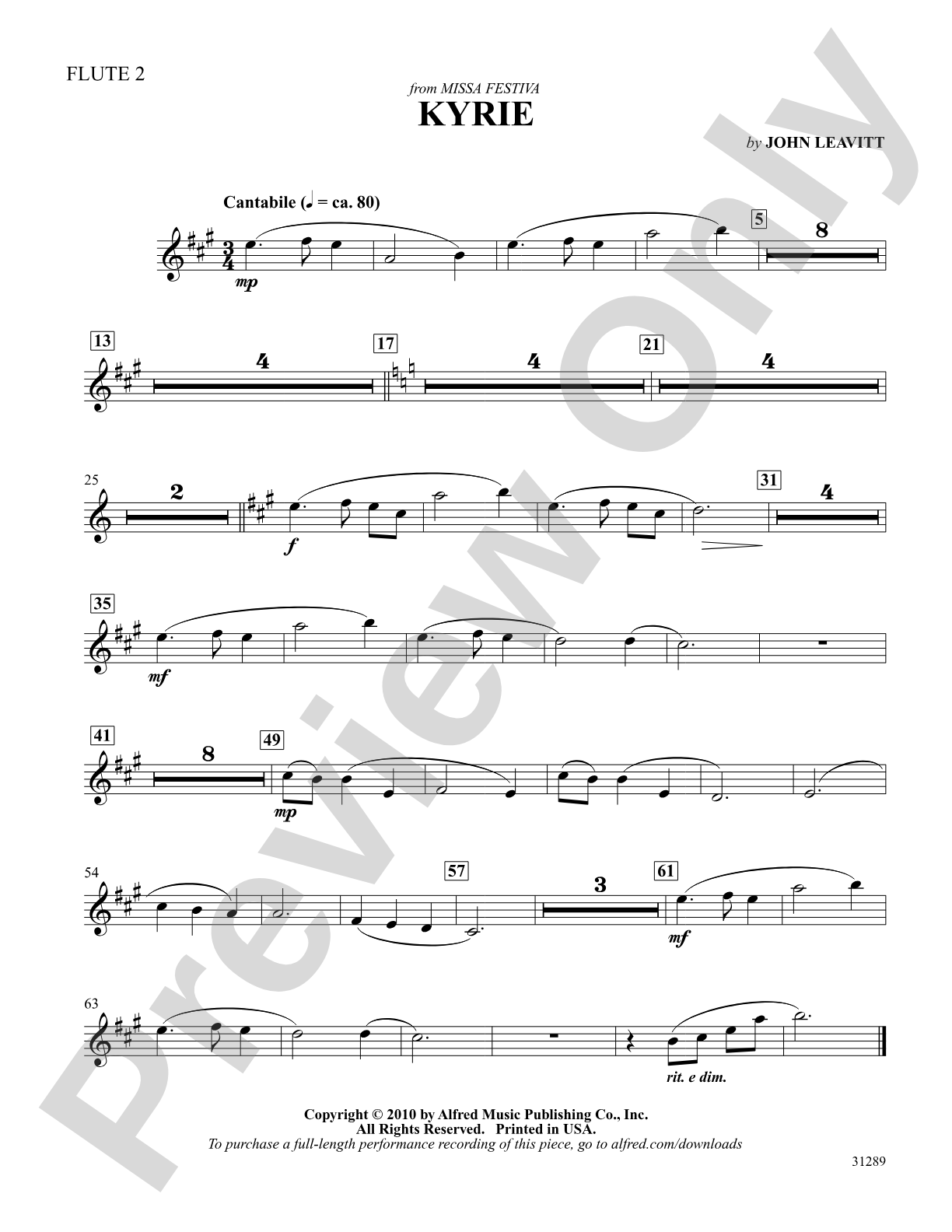Kyrie: 2nd Flute: Choral SoundPax