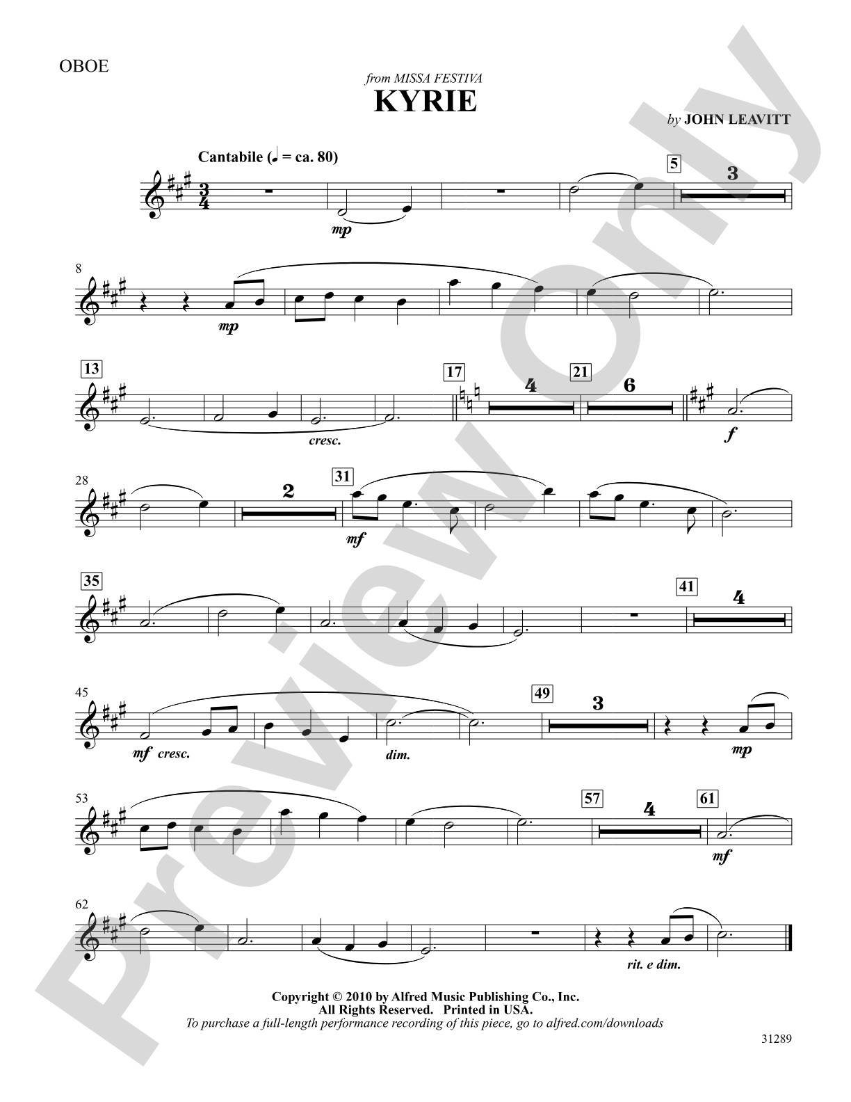 Kyrie: Oboe: Choral SoundPax