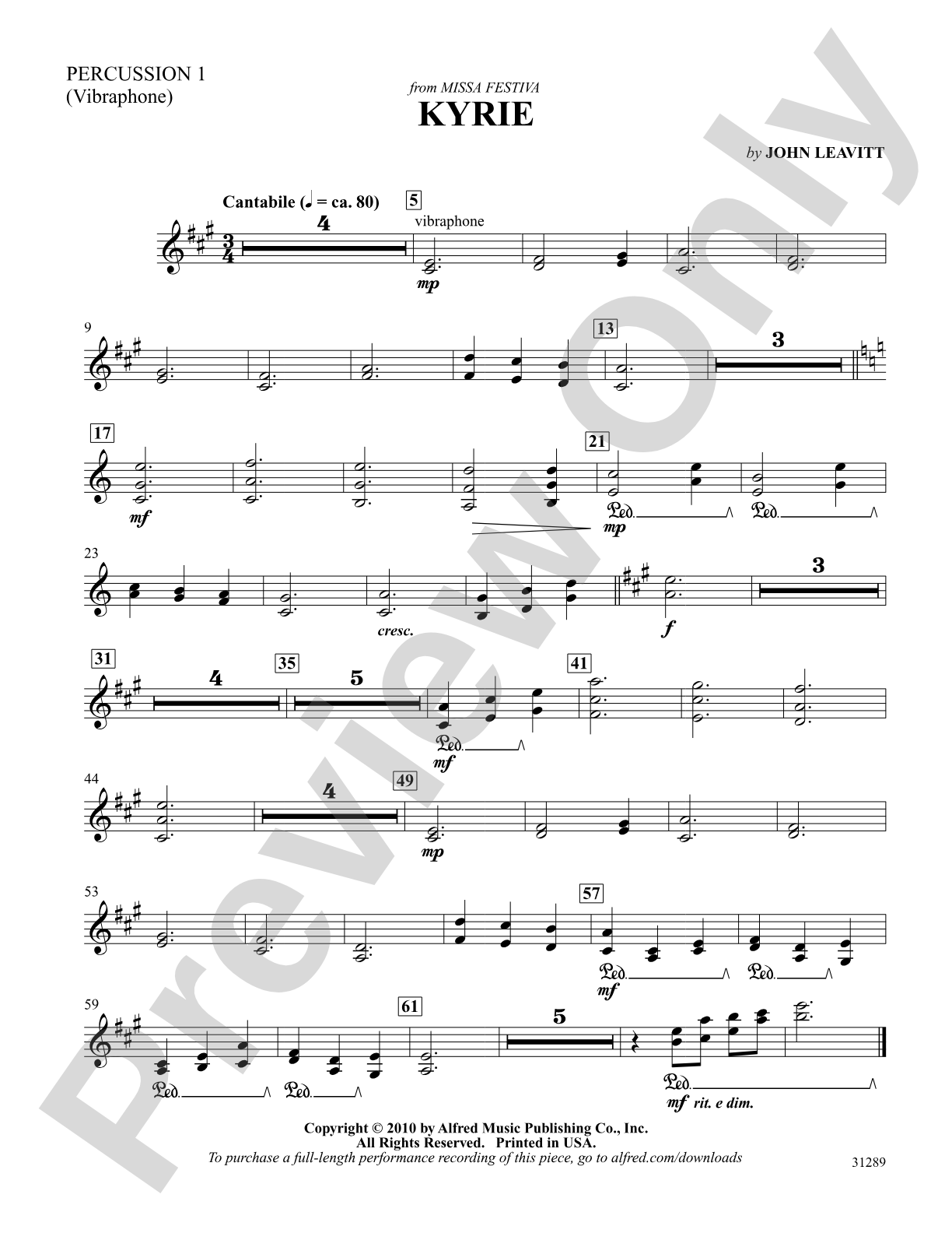 Kyrie: 1st Percussion: Choral SoundPax