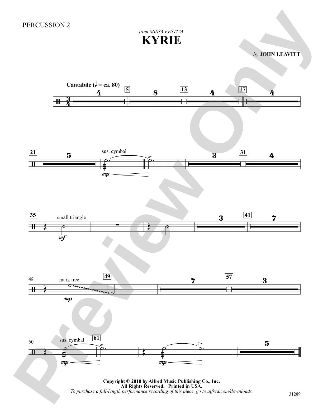 Kyrie: 2nd Percussion: Choral SoundPax