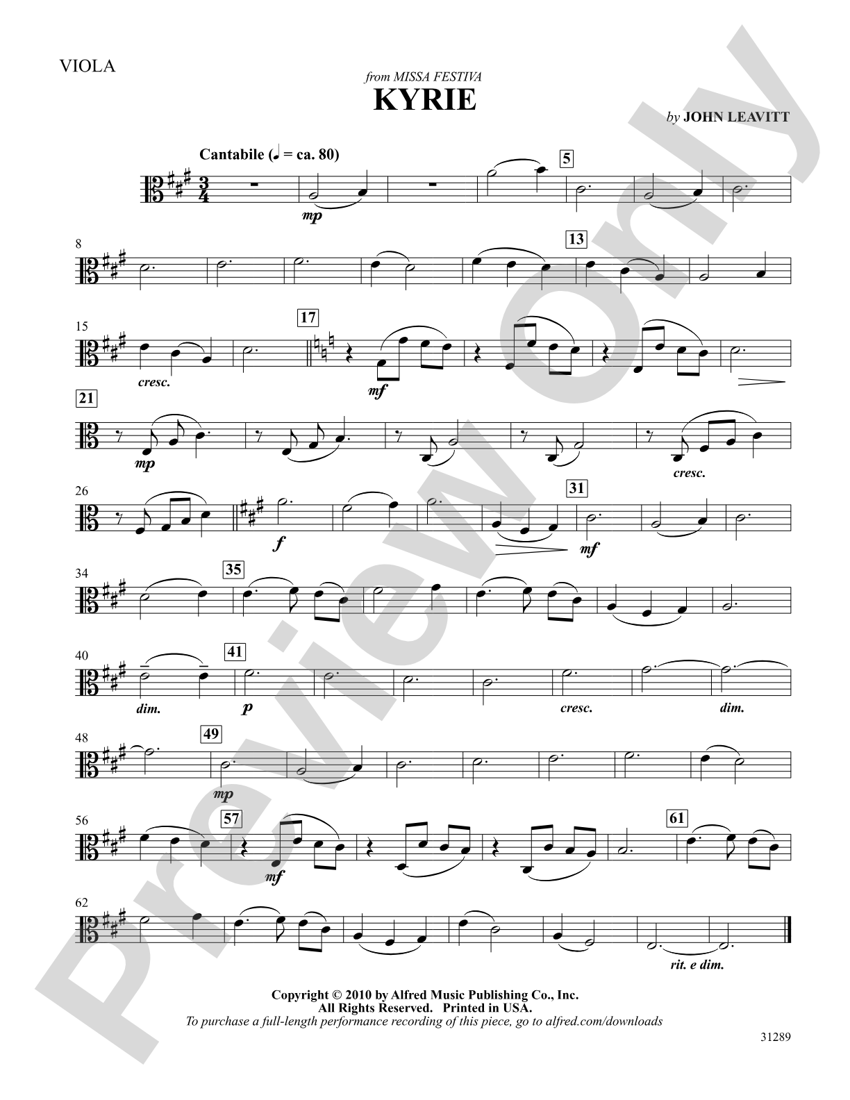 Kyrie: Viola: Choral SoundPax