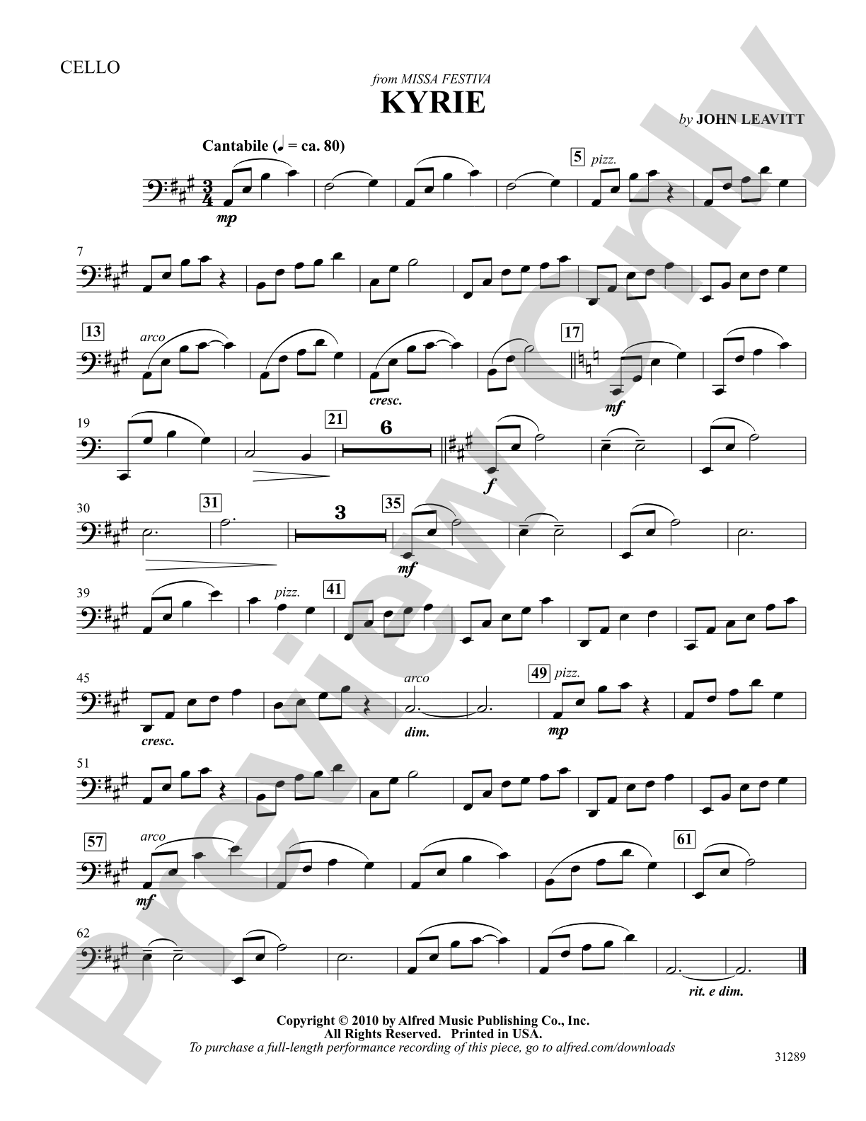 Kyrie: Cello: Choral SoundPax