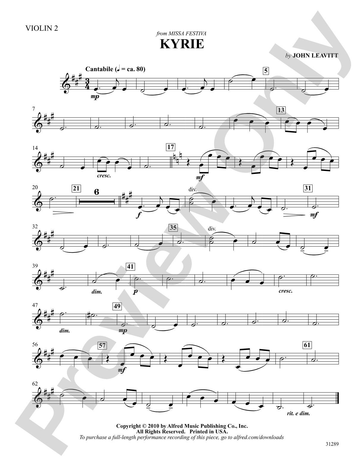 Kyrie: 2nd Violin: Choral SoundPax