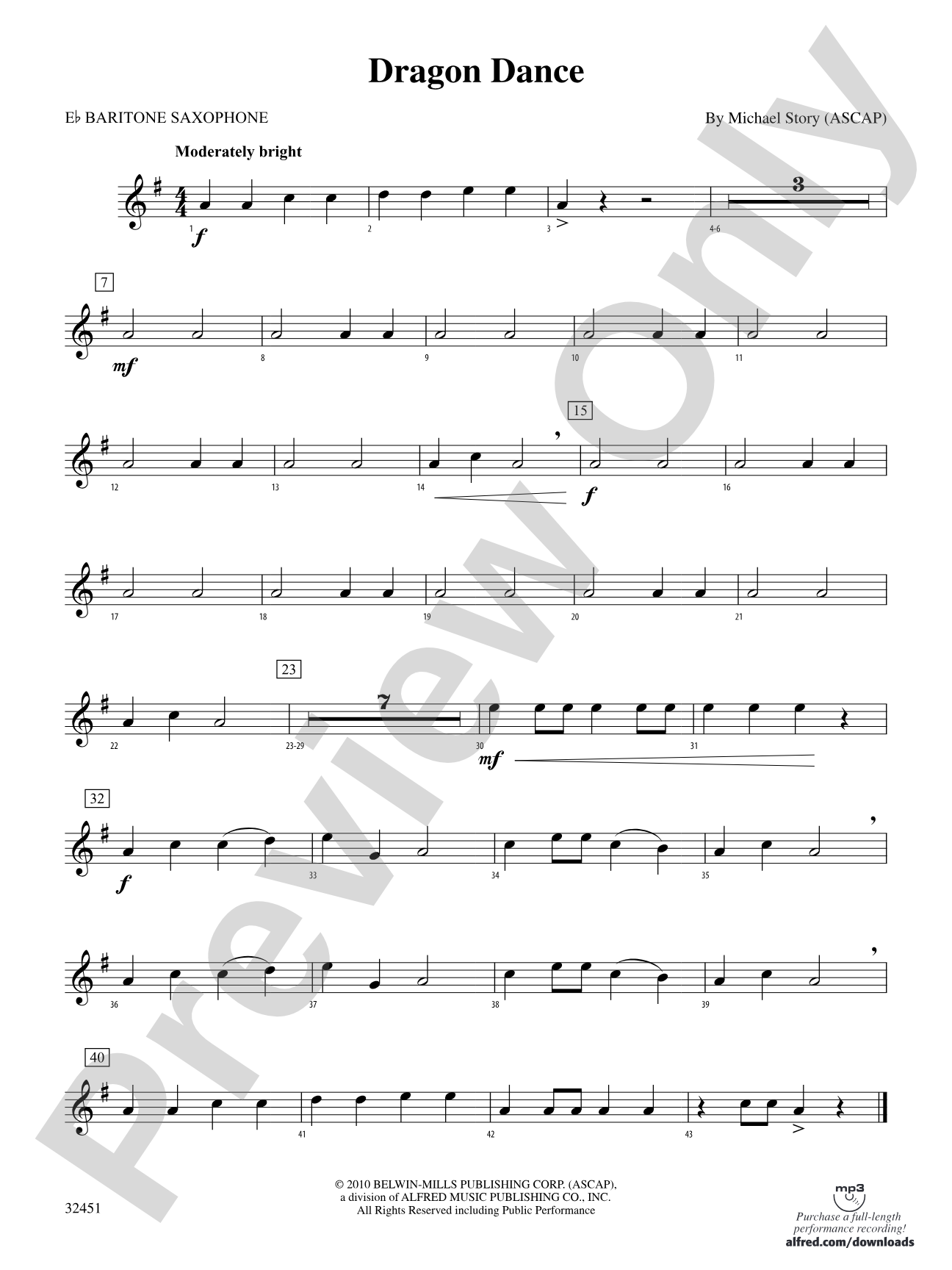 Dragon Dance: E-flat Baritone Saxophone