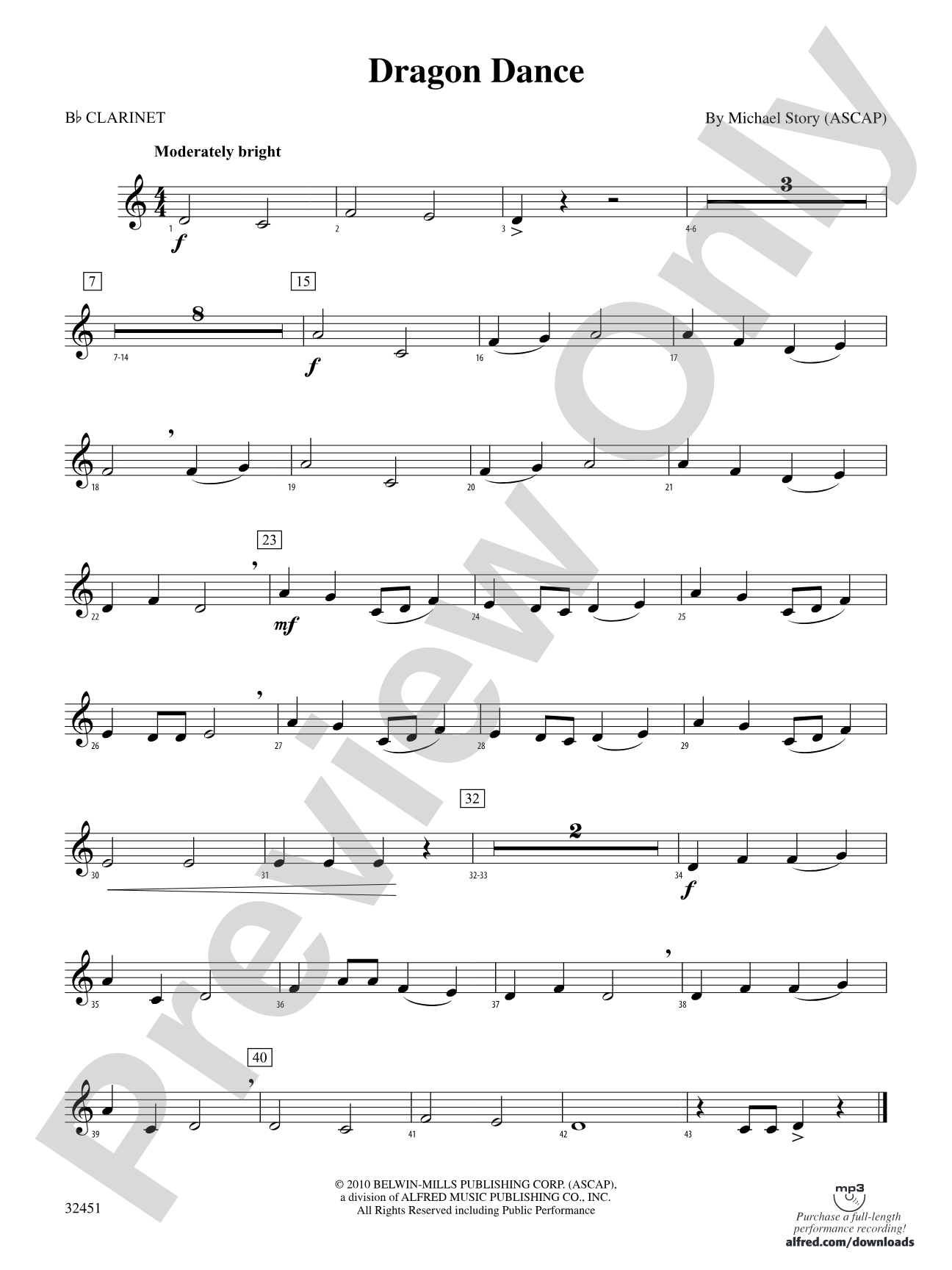 Dragon Dance: 1st B-flat Clarinet