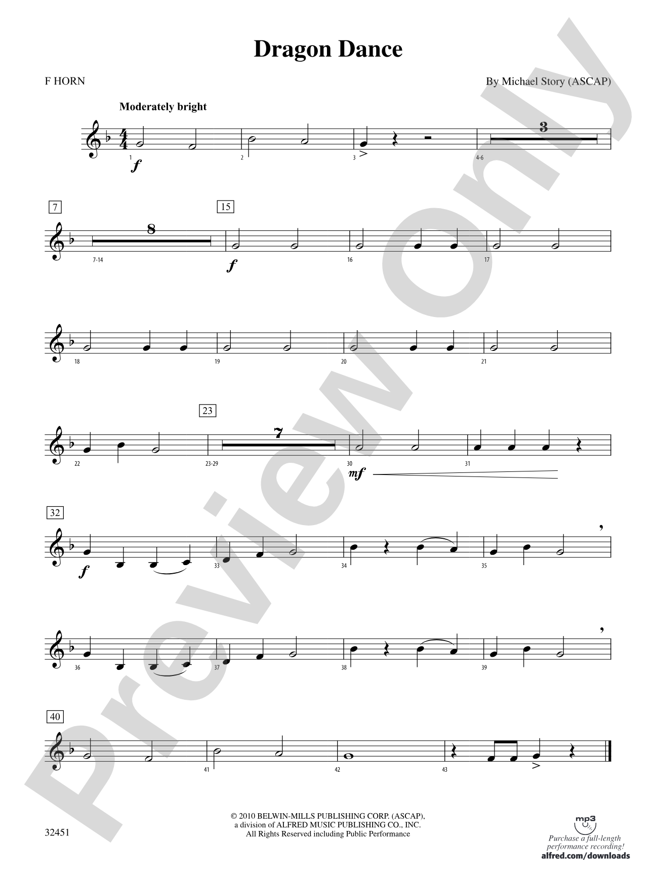 Dragon Dance: 1st F Horn