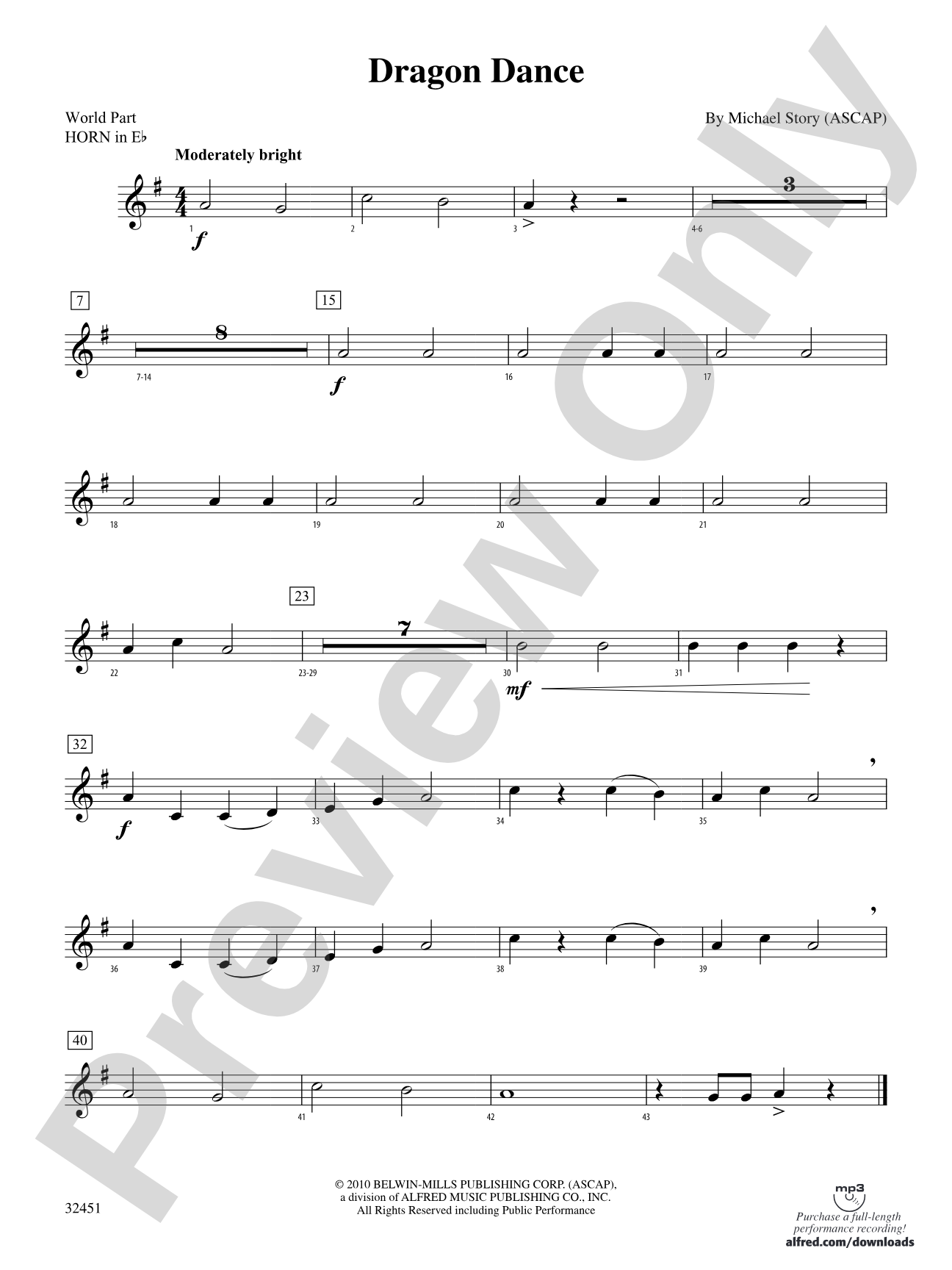 Dragon Dance: (wp) 1st Horn in E-flat