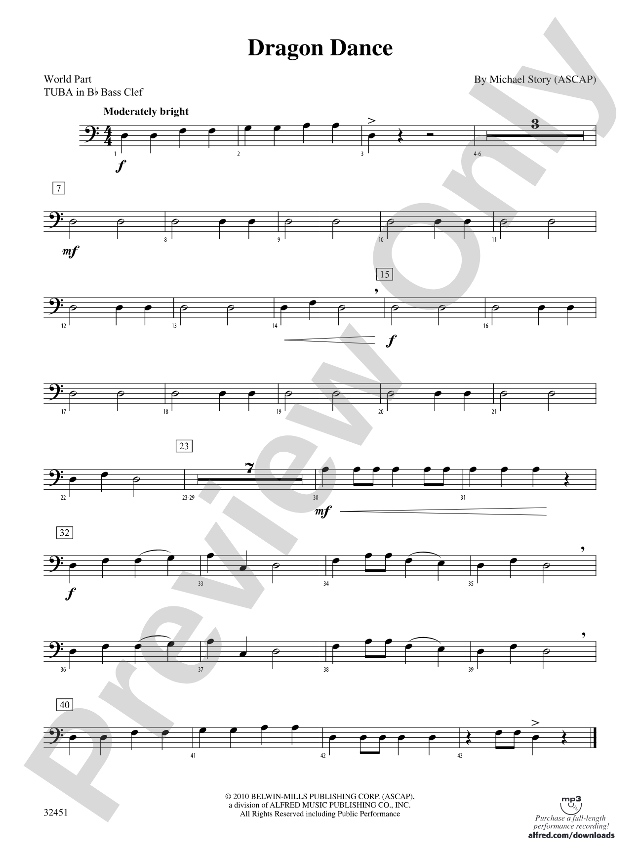 Dragon Dance: (wp) B-flat Tuba B.C.