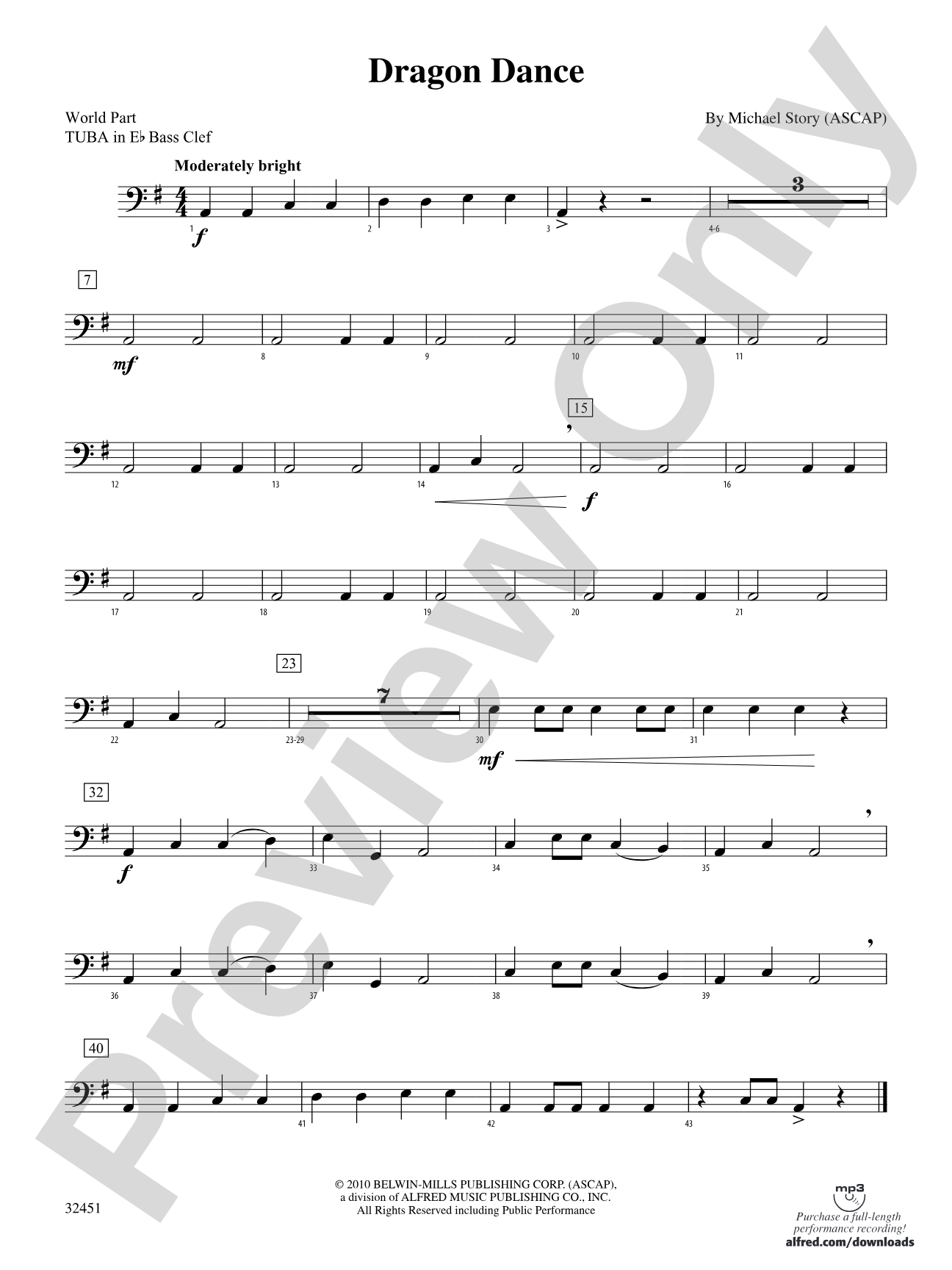 Dragon Dance: (wp) E-flat Tuba B.C.