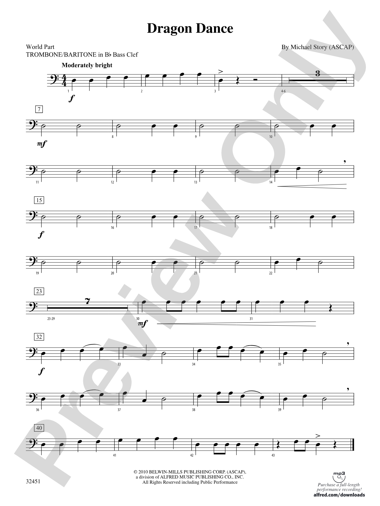Dragon Dance: (wp) 1st B-flat Trombone B.C.
