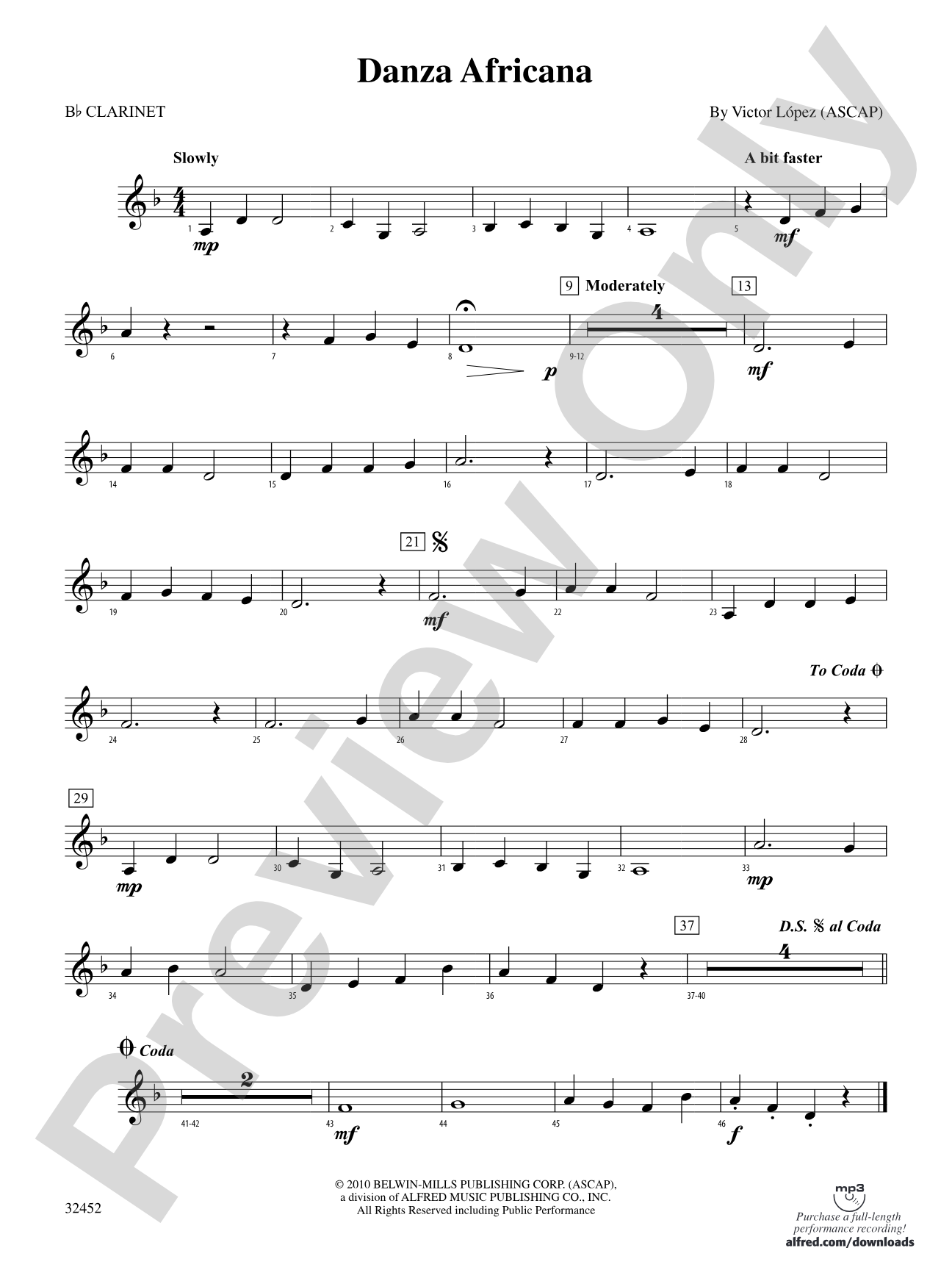 Danza Africana: 1st B-flat Clarinet