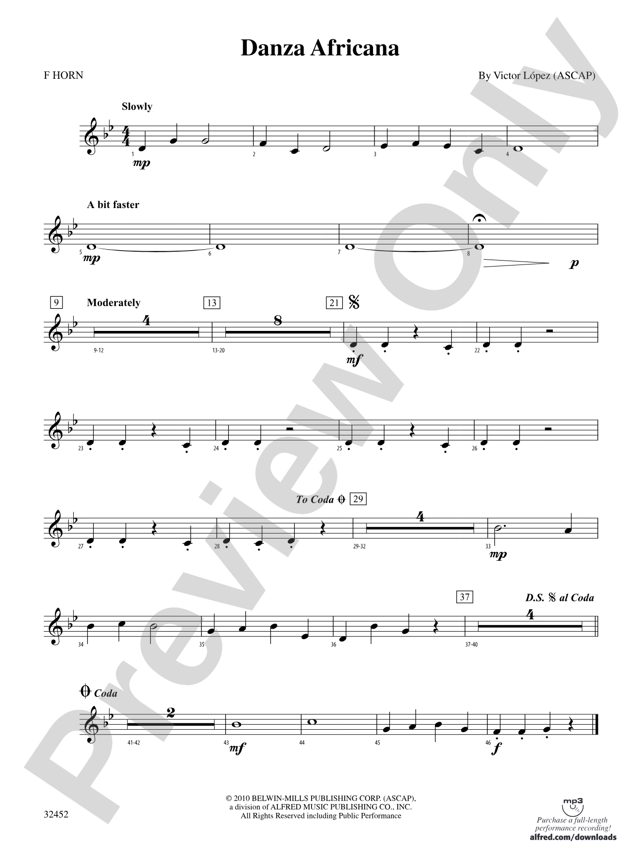 Danza Africana: 1st F Horn