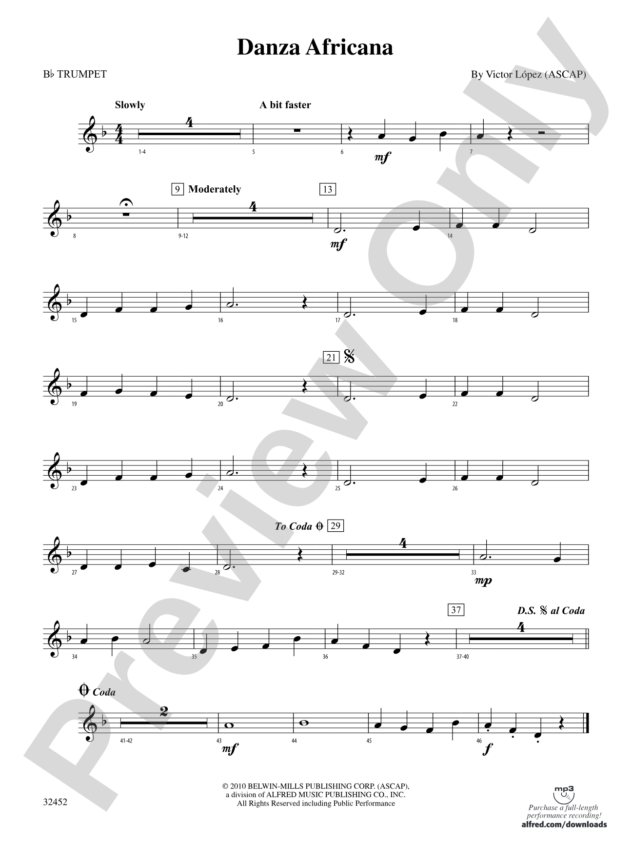 Danza Africana: 1st B-flat Trumpet